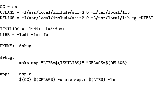 \begin{figure}\hrule
\begin{tex2html_preform}\begin{verbatim}CC = cc
CFLAGS = -I...
...-o app app.c $(LIBS) -lm\end{verbatim}\end{tex2html_preform}\hrule\end{figure}