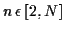 \(n\,\epsilon\,[2,N]\)